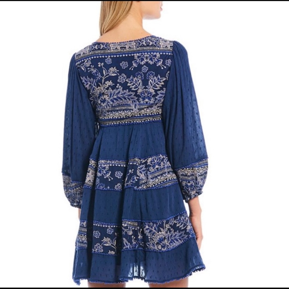NWT $168 Free People My Love Mini Dress Blue L - Picture 3 of 16